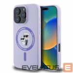 Чехол на заднюю панель Karl Lagerfeld  Karl Lagerfeld Silicone Karl&Choupette Heads Ring MagSafe Case for iPhone 16 Pro - Purple 