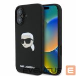 Чехол на заднюю панель Karl Lagerfeld  Karl Lagerfeld Silicone Karl Head Print MagSafe iPhone 16 Case - Black 