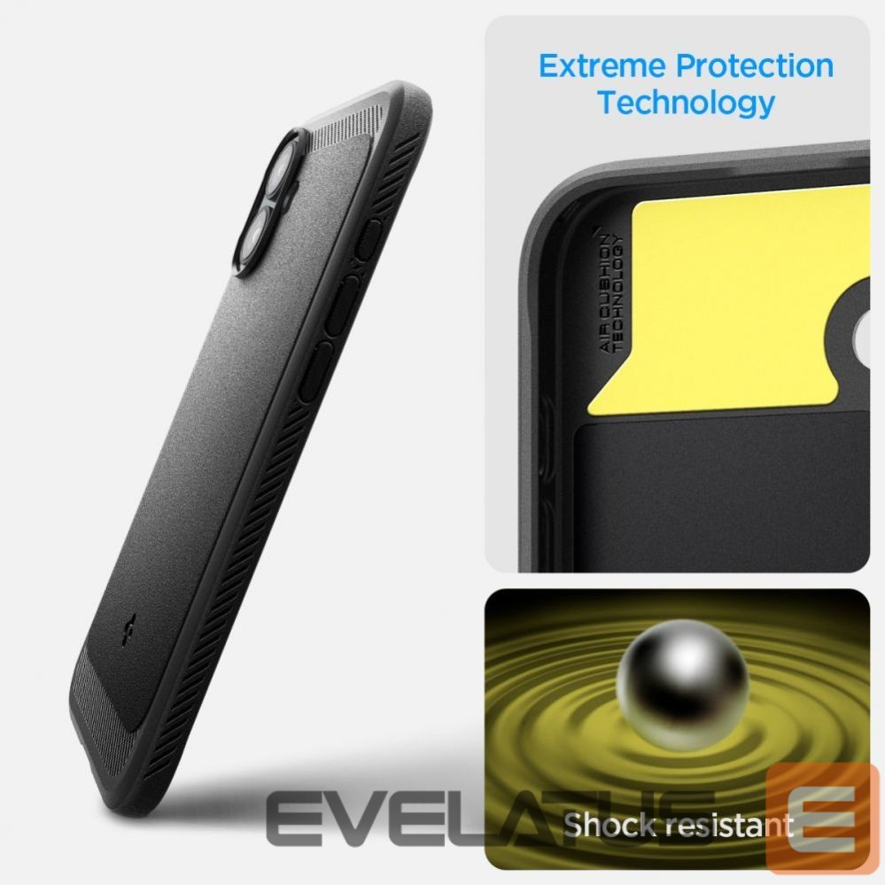 Чехол на заднюю панель Spigen Spigen Rugged Armor MagSafe case for iPhone 16 - black