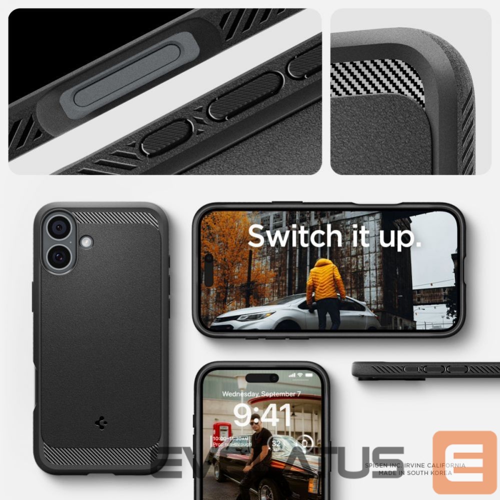 Чехол на заднюю панель Spigen Spigen Rugged Armor MagSafe case for iPhone 16 - black
