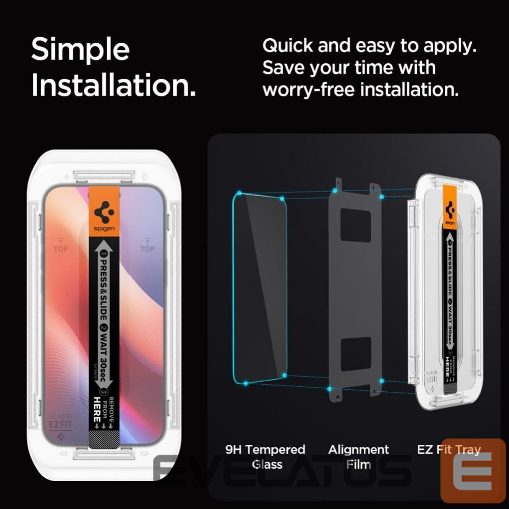 Защитное стекло Spigen Spigen Glas.tR EZ Fit Privacy Tempered Glass for iPhone 16 Pro / 17 / 17 Pro - 2 pcs.