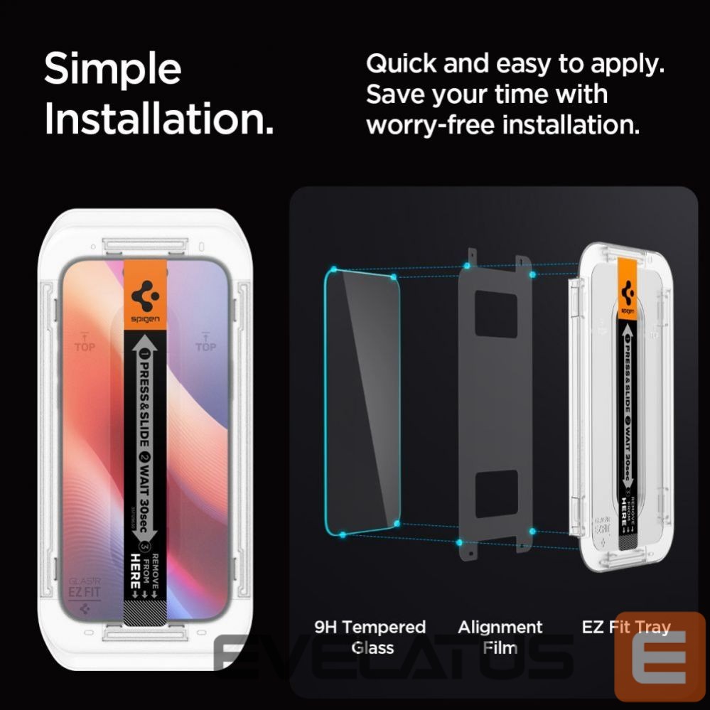 Защитное стекло Spigen Spigen Glas.tR EZ Fit Tempered Glass for iPhone 16 Pro Max / 17 Pro Max - 2 pcs.
