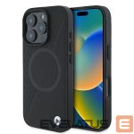 Другой аксессуар для телефона BMW  BMW Signature Leather Half Textured & Circle MagSafe case for iPhone 16 Pro - black 