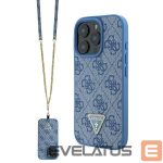 Другой аксессуар для телефона Guess  Guess Leather Metal Logo Strass Crossbody Case for iPhone 16 Pro - Blue 