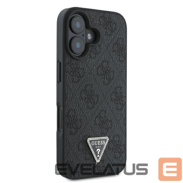 Другой аксессуар для телефона Guess Guess Leather Metal Logo Strass Crossbody Case for iPhone 16 - Black