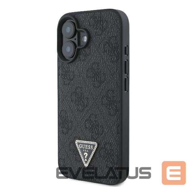 Другой аксессуар для телефона Guess Guess Leather Metal Logo Strass Crossbody Case for iPhone 16 - Black