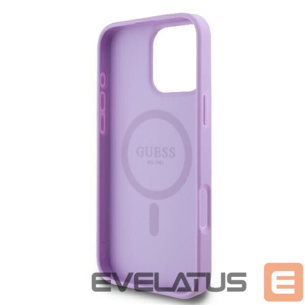 Другой аксессуар для телефона Guess Guess Saffiano Peony Classic Logo MagSafe iPhone 16 Pro Max Case - Purple