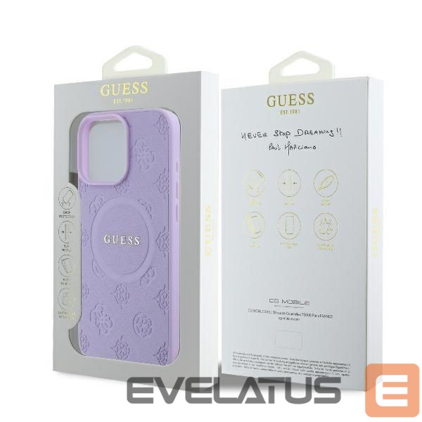 Другой аксессуар для телефона Guess Guess Saffiano Peony Classic Logo MagSafe iPhone 16 Pro Max Case - Purple