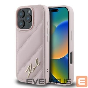 Другой аксессуар для телефона Karl Lagerfeld Apple Karl Lagerfeld Quilted Signature iPhone 16 Pro Case - Pink Pink