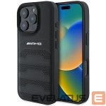 Другой аксессуар для телефона Mercedes-Benz  AMG Leather Debossed Lines Black Logo iPhone 16 Pro Max Case - Black 
