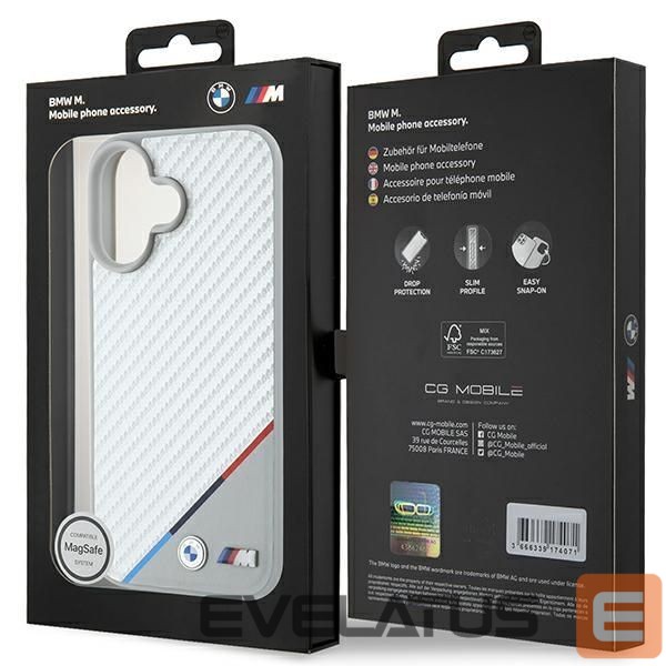 Другой аксессуар для телефона BMW BMW M Carbon Tricolor Line MagSafe iPhone 16 Case - Gray
