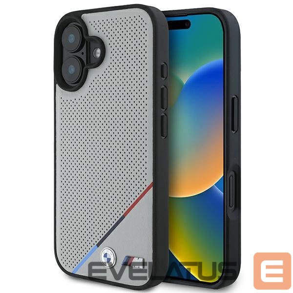 Другой аксессуар для телефона BMW BMW M Perforated Tricolor Line MagSafe iPhone 16 Case - Gray