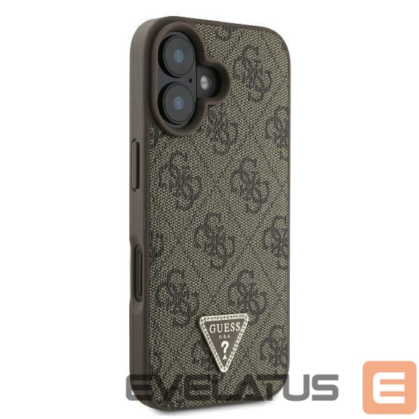 Другой аксессуар для телефона Guess Guess Leather Metal Logo Strass Crossbody Case for iPhone 16 - Brown