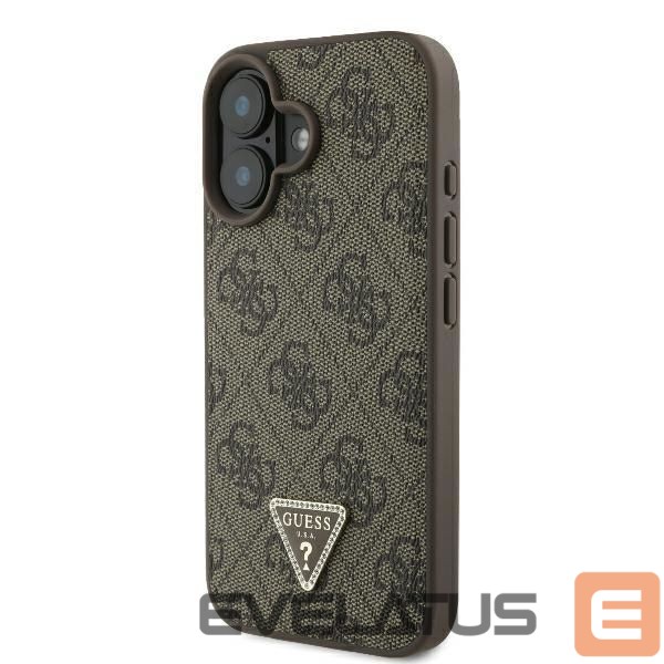Другой аксессуар для телефона Guess Guess Leather Metal Logo Strass Crossbody Case for iPhone 16 - Brown