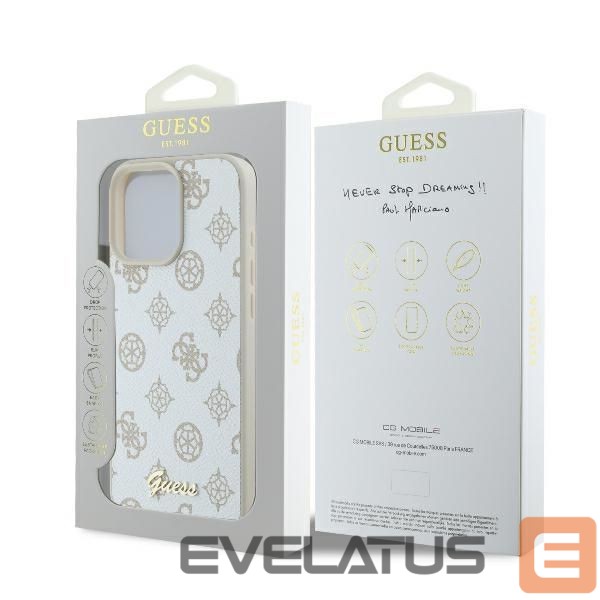 Другой аксессуар для телефона Guess Guess Peony Script Logo MagSafe iPhone 16 Pro Case - White
