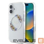 Другой аксессуар для телефона Guess  Guess IML Flowers Wreath MagSafe iPhone 16 Plus Case - Clear