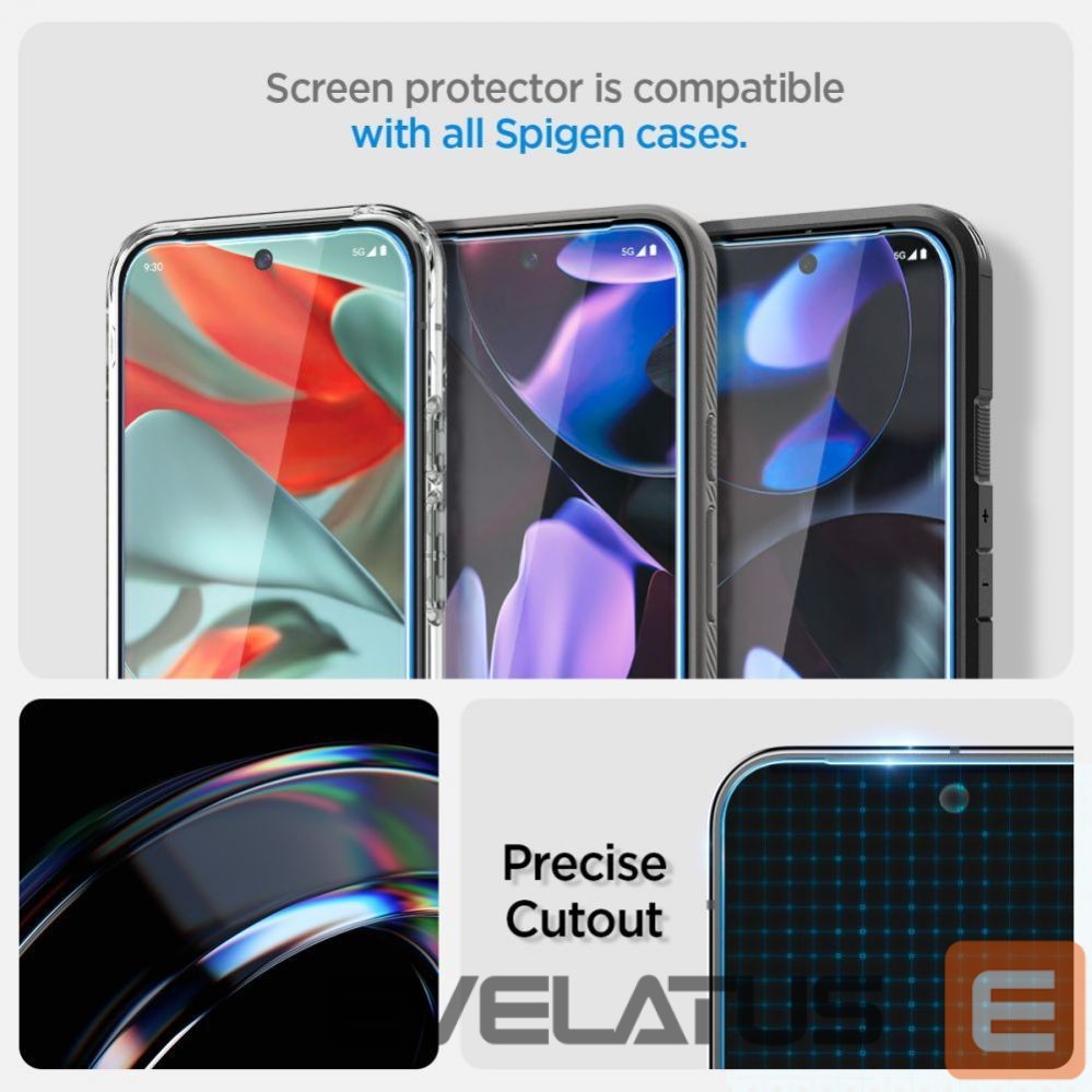 Другой аксессуар для телефона Spigen Spigen Glas.tR EZ Fit Tempered Glass with Applicator for Google Pixel 10 / 10 Pro / 9 / 9 Pro (2 pcs.)