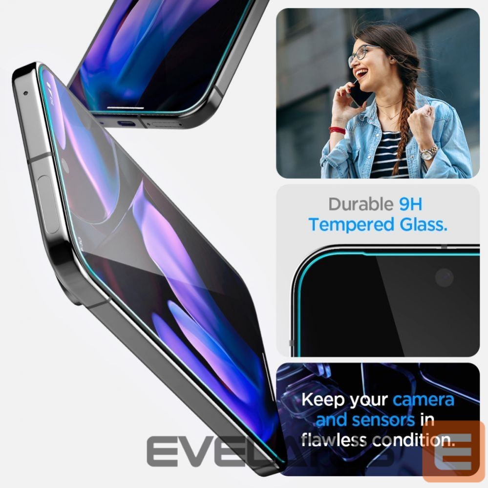 Другой аксессуар для телефона Spigen Spigen Glas.tR EZ Fit Tempered Glass with Applicator for Google Pixel 10 / 10 Pro / 9 / 9 Pro (2 pcs.)