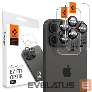 Другой аксессуар для телефона Spigen  Spigen Optik Pro L-Series Glas.tR EZ Fit Tempered Glass for iPhone 14 Pro / Pro Max / 15 Pro / Pro Max / 16 Pro / 16 Pro Max / 17 Pro / 17 Pro Max - Black with Red Edge 