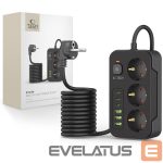 Другой аксессуар для телефона Tech-Protect  Tech-Protect PC3X6 Power Strip 3 Sockets 240V + 3xUSB-A + 3xUSB-C 200cm - Black 