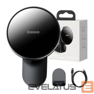 Авто держатель Baseus  Baseus Big Energy car mount with wireless charger 15W for Iphone 12 / Iphone 13 (Black) 