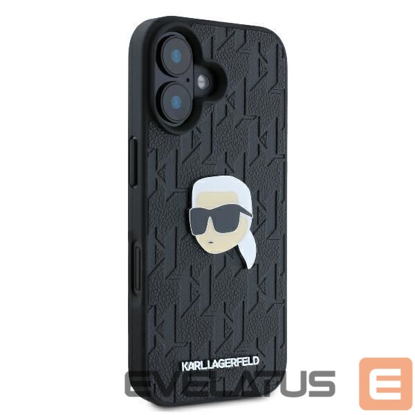 Другой аксессуар для телефона Karl Lagerfeld Karl Lagerfeld Monogram Karl Head Pin iPhone 16 Case - Black