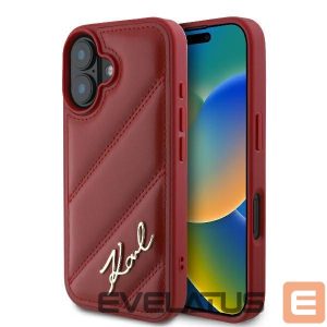 Другой аксессуар для телефона Karl Lagerfeld  Karl Lagerfeld Diagonal Quilted Script iPhone 16 Case - Red 