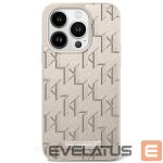 Другой аксессуар для телефона Karl Lagerfeld  Karl Lagerfeld Leather Monogram Metal Logo MagSafe iPhone 16 Pro Case - Beige 