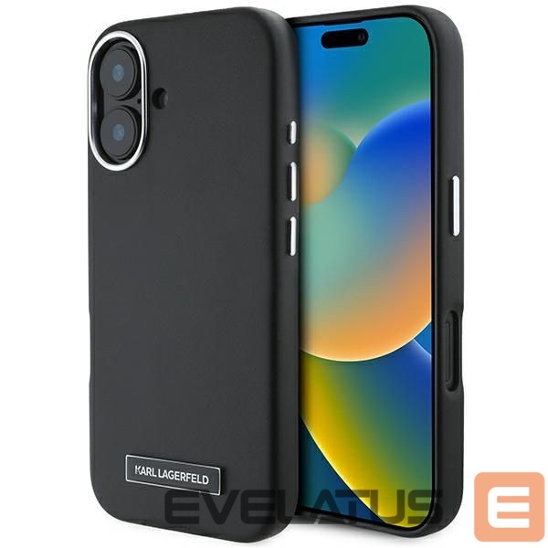 Другой аксессуар для телефона Karl Lagerfeld Karl Lagerfeld FW Metal Plate MagSafe iPhone 16 Plus Case - Black