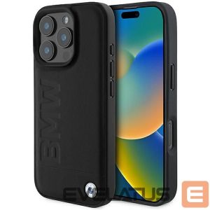 Другой аксессуар для телефона BMW  BMW Leather Hot Stamp iPhone 16 Pro Max Case - Black 