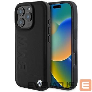 Другой аксессуар для телефона BMW  BMW Leather Hot Stamp MagSafe iPhone 16 Pro Case - Black 