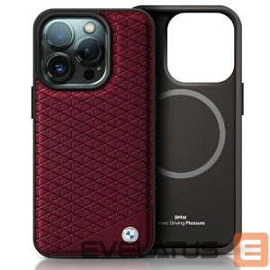 Другой аксессуар для телефона BMW  BMW Sign Leather Diamond Metal Logo MagSafe Case for iPhone 16 Pro Max - Red 