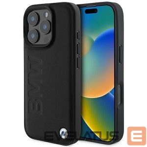 Другой аксессуар для телефона BMW  BMW Leather Hot Stamp MagSafe iPhone 16 Pro Max Case - Black 