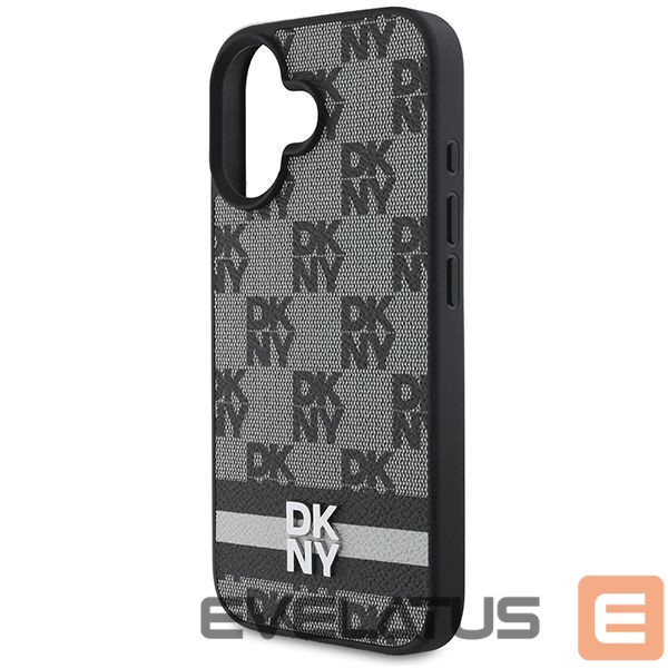 Другой аксессуар для телефона DKNY DKNY Checkered Pattern & Printed Stripes iPhone 16 Case - Black