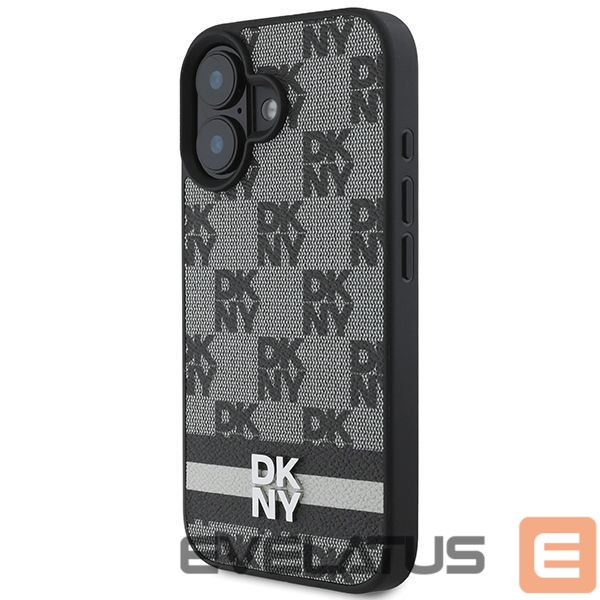 Другой аксессуар для телефона DKNY DKNY Checkered Pattern & Printed Stripes iPhone 16 Case - Black