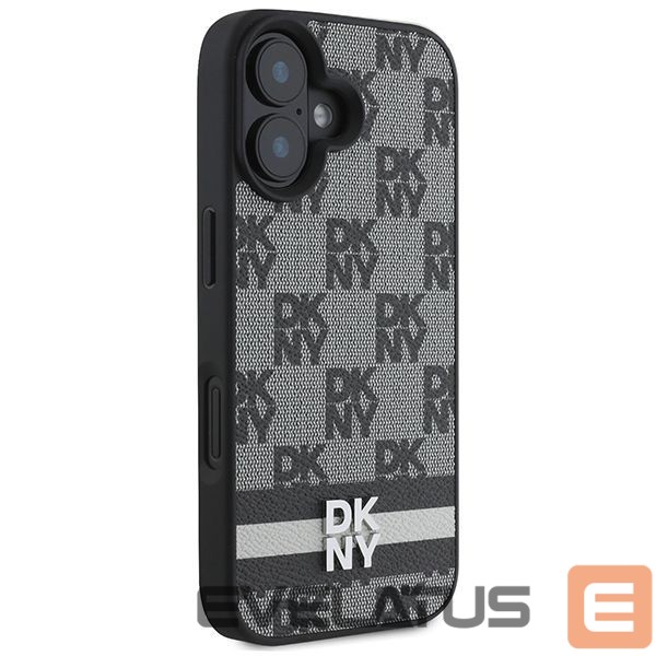 Другой аксессуар для телефона DKNY DKNY Checkered Pattern & Printed Stripes iPhone 16 Case - Black