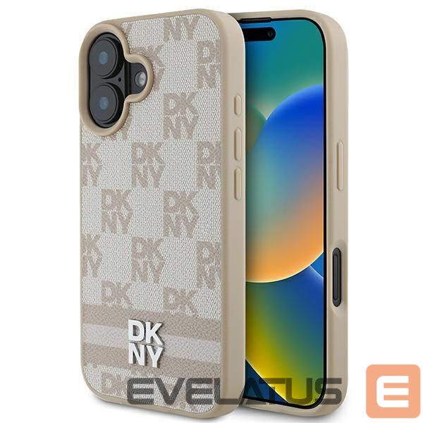 Другой аксессуар для телефона DKNY DKNY Checkered Pattern & Printed Stripes iPhone 16 Case - Pink