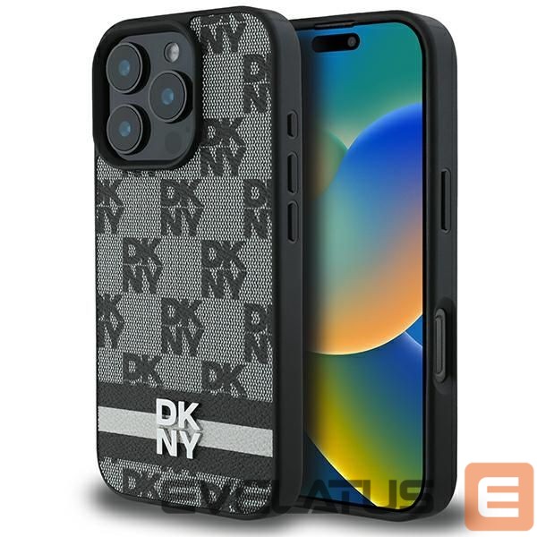 Другой аксессуар для телефона DKNY DKNY Checkered Pattern & Printed Stripes Case for iPhone 16 Pro Max - Black