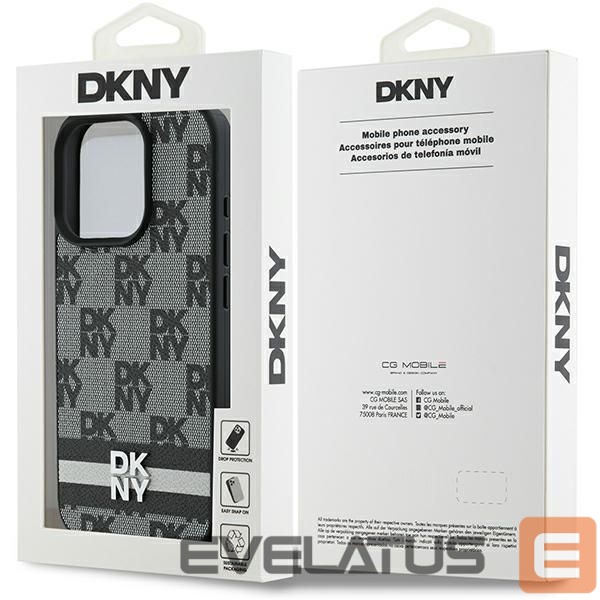 Другой аксессуар для телефона DKNY DKNY Checkered Pattern & Printed Stripes Case for iPhone 16 Pro Max - Black