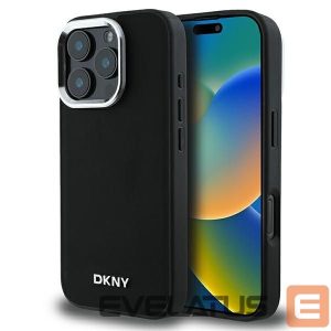 Другой аксессуар для телефона DKNY  DKNY Plain Silver Logo MagSafe iPhone 16 Pro Case - Black 