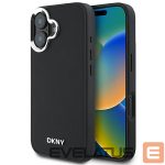 Другой аксессуар для телефона DKNY  DKNY Plain Silver Logo MagSafe iPhone 16 Case - Black 