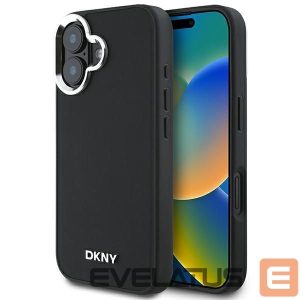 Другой аксессуар для телефона DKNY  DKNY Plain Silver Logo MagSafe iPhone 16 Case - Black 