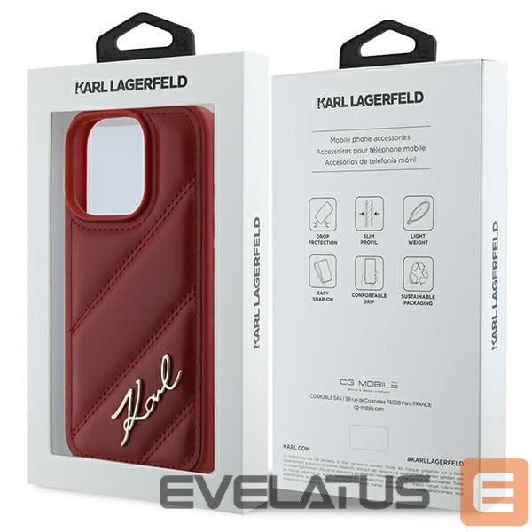 Другой аксессуар для телефона Karl Lagerfeld Karl Lagerfeld Quilted Signature iPhone 16 Pro Case - Red