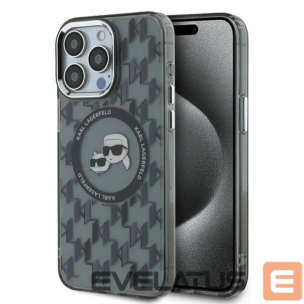 Другой аксессуар для телефона Karl Lagerfeld Karl Lagerfeld IML Monogram Karl & Choupette Head MagSafe iPhone 15 Pro Case - Black