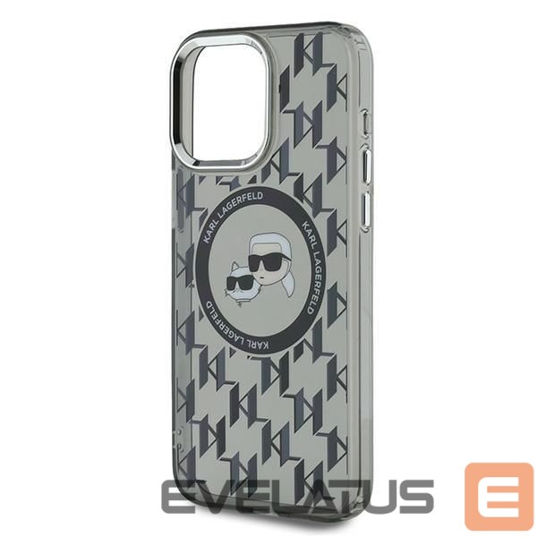 Другой аксессуар для телефона Karl Lagerfeld Karl Lagerfeld IML Monogram Karl & Choupette Head MagSafe iPhone 15 Pro Case - Black