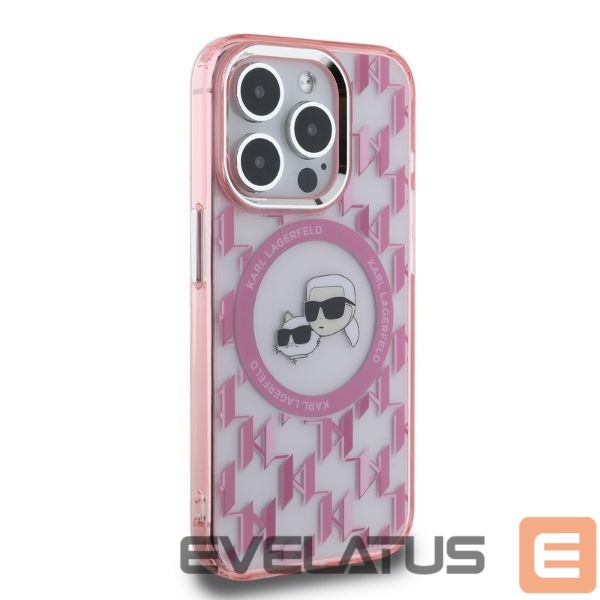 Другой аксессуар для телефона Karl Lagerfeld Karl Lagerfeld IML Monogram Karl & Choupette Head MagSafe Case for iPhone 15 Pro Max - Pink