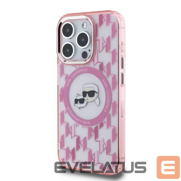 Другой аксессуар для телефона Karl Lagerfeld Karl Lagerfeld IML Monogram Karl & Choupette Head MagSafe Case for iPhone 15 Pro Max - Pink