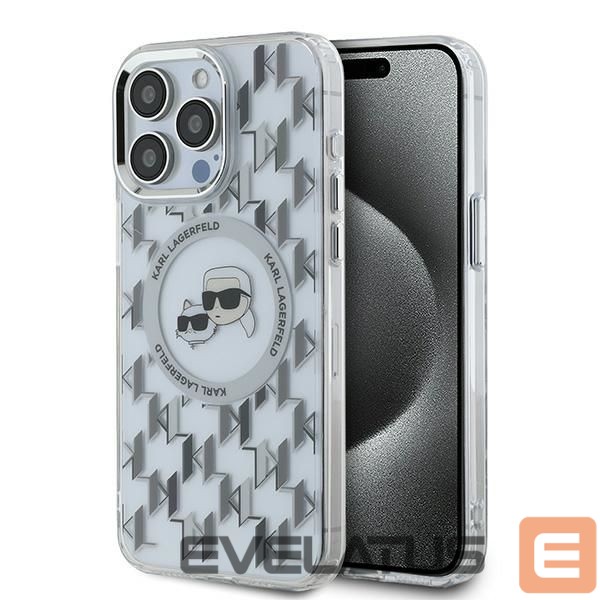 Другой аксессуар для телефона Karl Lagerfeld Karl Lagerfeld IML Monogram Karl & Choupette Head MagSafe Case for iPhone 15 Pro Max - Clear