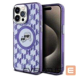 Другой аксессуар для телефона Karl Lagerfeld  Karl Lagerfeld IML Monogram Karl & Choupette Head MagSafe Case for iPhone 15 Pro Max - Purple 