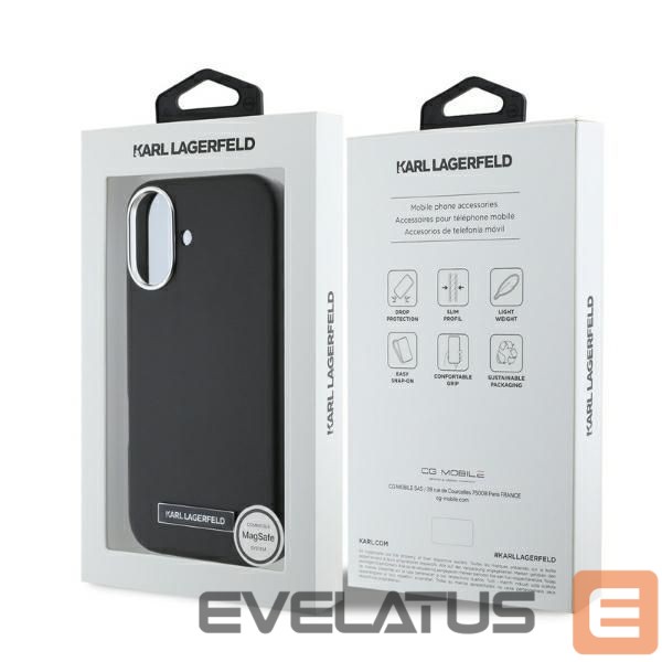 Другой аксессуар для телефона Karl Lagerfeld Karl Lagerfeld FW Metal Plate MagSafe iPhone 16 Case - Black